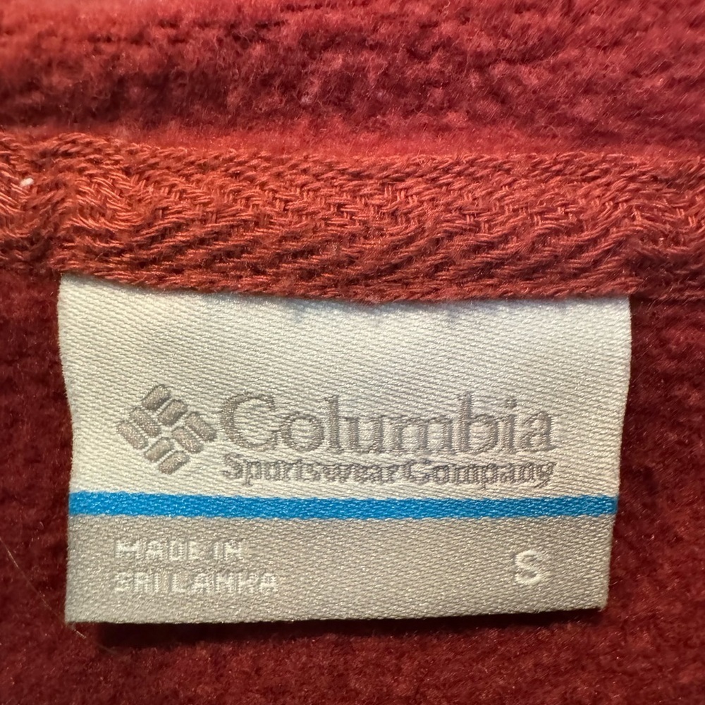 Columbia Burgundy Sweatshirt Hoodie Long Sleeve Front Pocket Women’s Size S - Picture 5 of 8